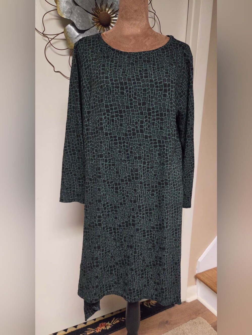 Stylish Green Patterned Women's Dress